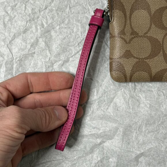 Wallet Coach Wallet Brown & Pink Monogram Canvas Leather - Picture 9 of 12